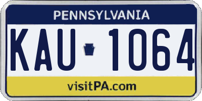 PA license plate KAU1064