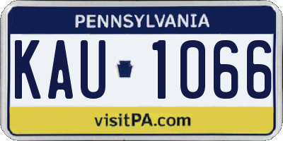 PA license plate KAU1066