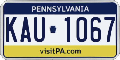 PA license plate KAU1067