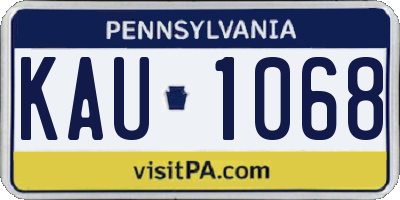 PA license plate KAU1068