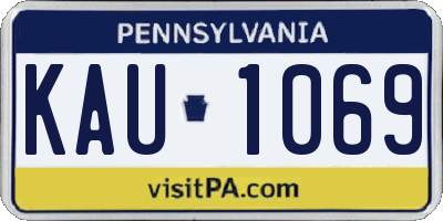 PA license plate KAU1069