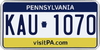 PA license plate KAU1070