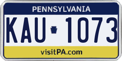 PA license plate KAU1073