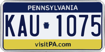 PA license plate KAU1075