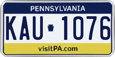 PA license plate KAU1076