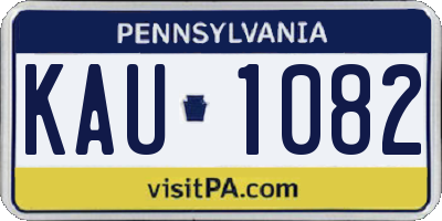 PA license plate KAU1082