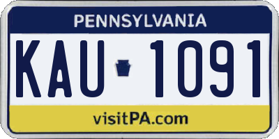 PA license plate KAU1091