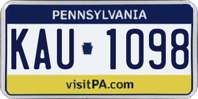 PA license plate KAU1098