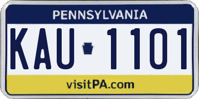 PA license plate KAU1101