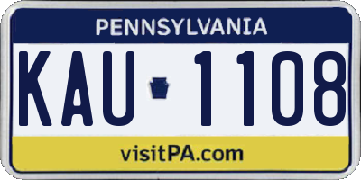 PA license plate KAU1108