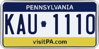 PA license plate KAU1110
