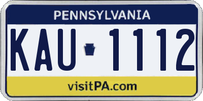 PA license plate KAU1112