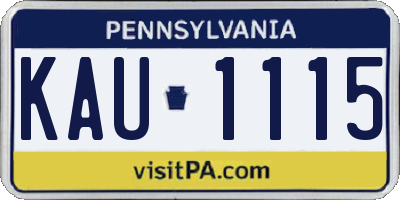 PA license plate KAU1115