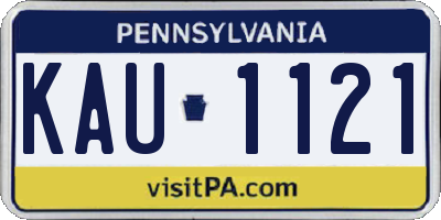 PA license plate KAU1121