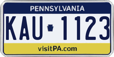 PA license plate KAU1123