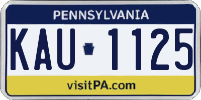PA license plate KAU1125