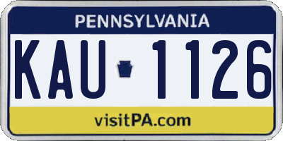 PA license plate KAU1126