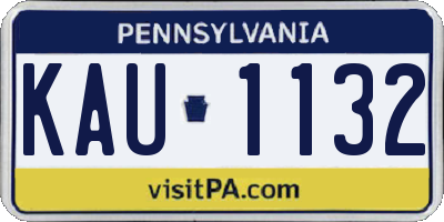 PA license plate KAU1132