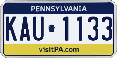 PA license plate KAU1133