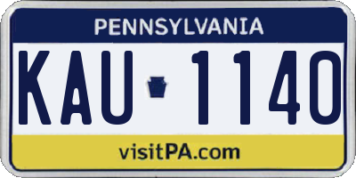 PA license plate KAU1140