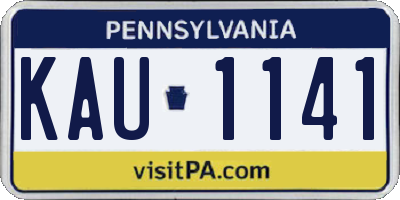 PA license plate KAU1141