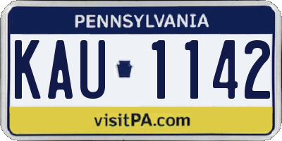 PA license plate KAU1142