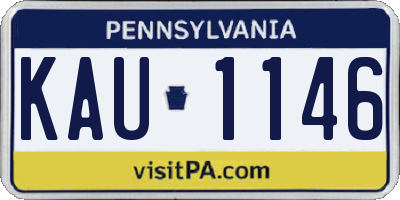PA license plate KAU1146