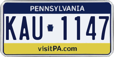 PA license plate KAU1147