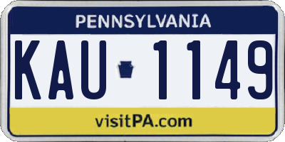 PA license plate KAU1149