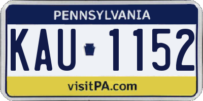 PA license plate KAU1152