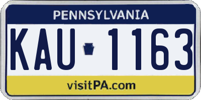 PA license plate KAU1163