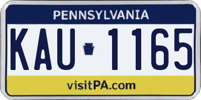 PA license plate KAU1165