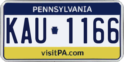 PA license plate KAU1166