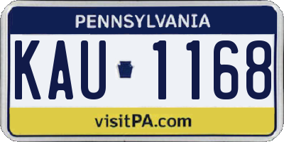 PA license plate KAU1168