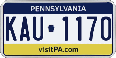 PA license plate KAU1170