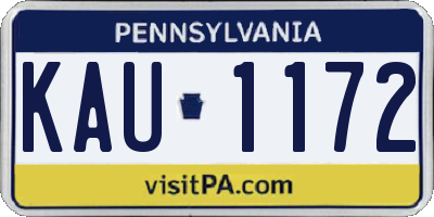 PA license plate KAU1172