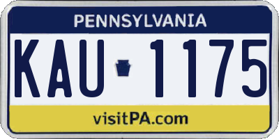 PA license plate KAU1175