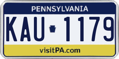 PA license plate KAU1179