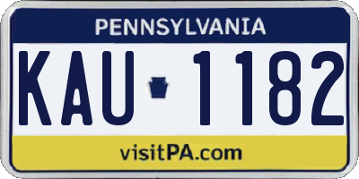 PA license plate KAU1182