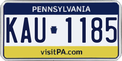 PA license plate KAU1185