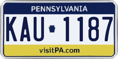 PA license plate KAU1187