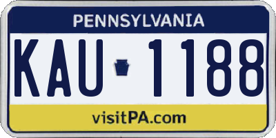 PA license plate KAU1188
