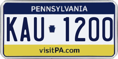 PA license plate KAU1200