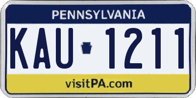 PA license plate KAU1211