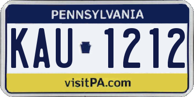 PA license plate KAU1212