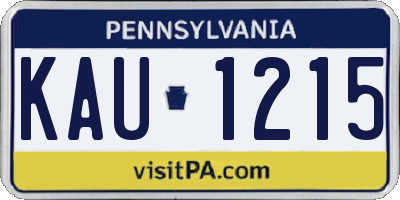 PA license plate KAU1215
