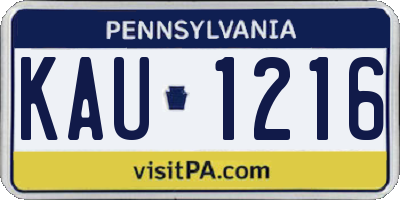 PA license plate KAU1216