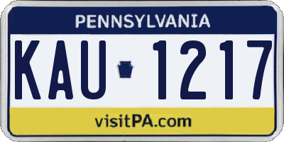 PA license plate KAU1217