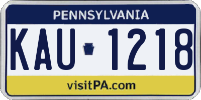 PA license plate KAU1218