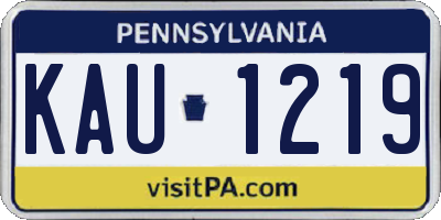 PA license plate KAU1219